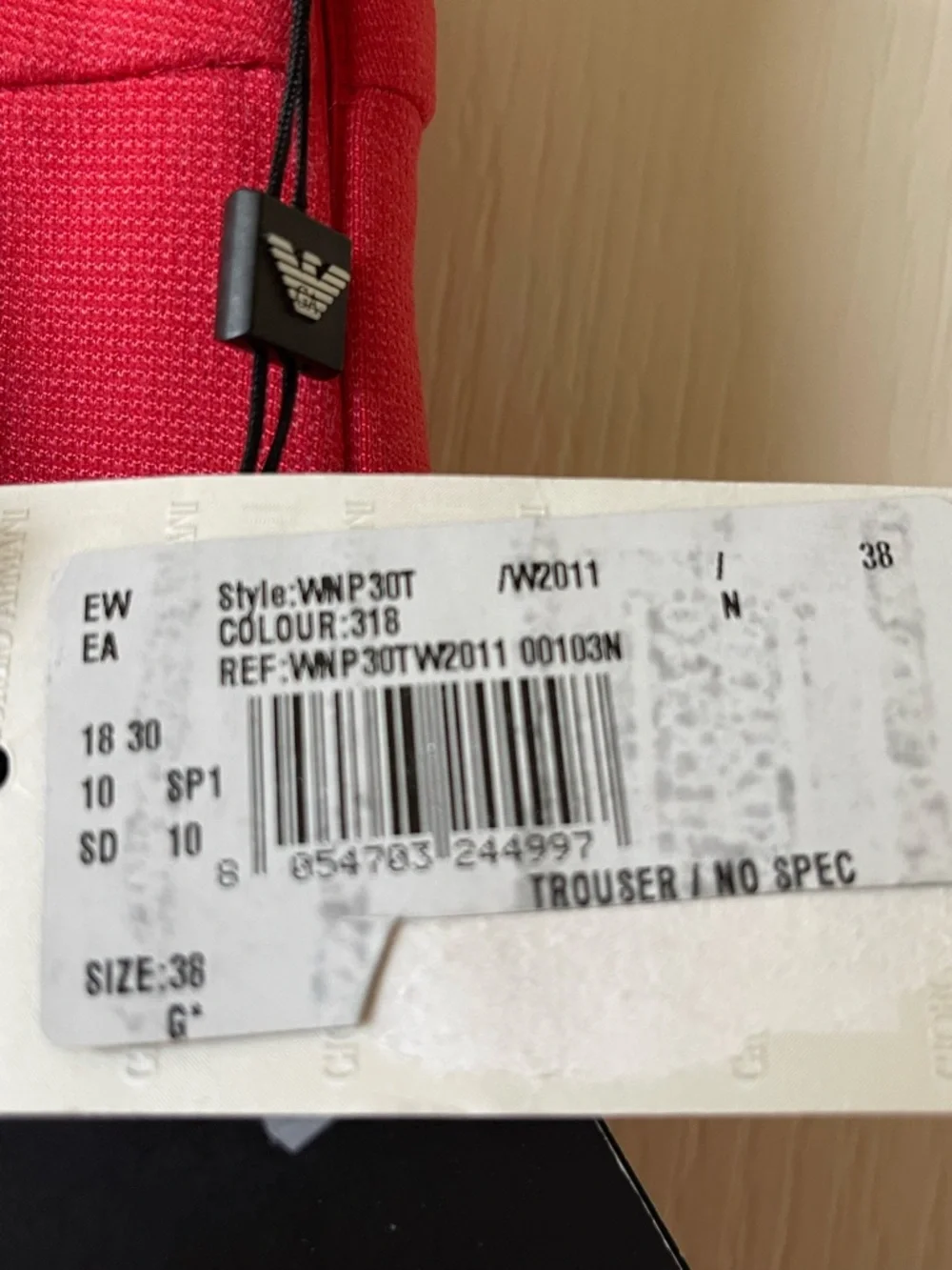 Emporio Armani Red Tailored Trousers NWT Size 6 (EU 38) Chic Slim Fit - Coral - Picture 5 of 5